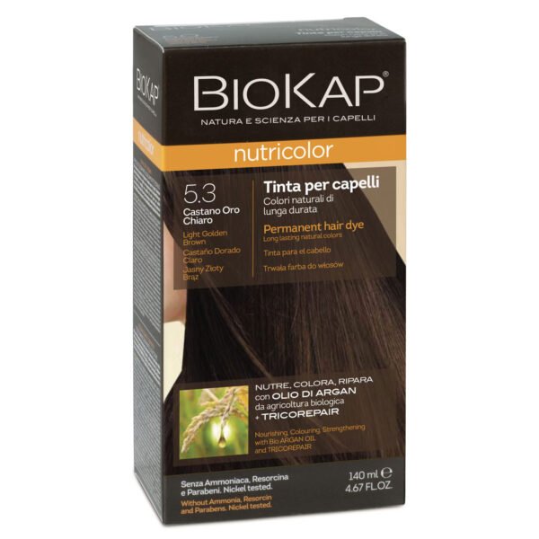 Biokap Nutricolor Classic 5.3 Light Golden Brown Dye 140ml